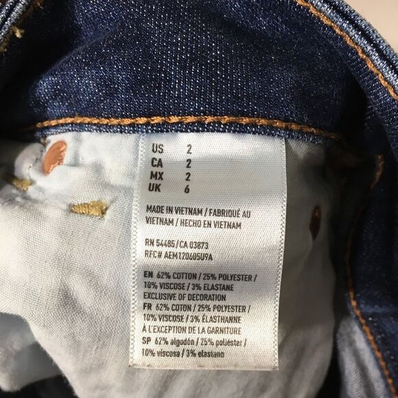 AMERICAN EAGLE NEXT LEVEL STRETCH HIGH RISE DENIM MINI SKIRT WITH SIDE ZIPPERS 2 - Picture 5 of 9